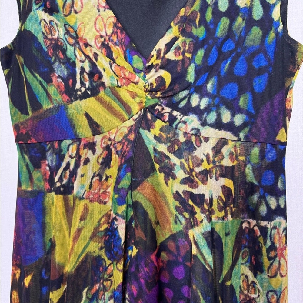 Dressbarn Women Y2K Babydoll Forest Fairy Midi Dress Sz 10P Mystical Whimsical - Picture 10 of 13